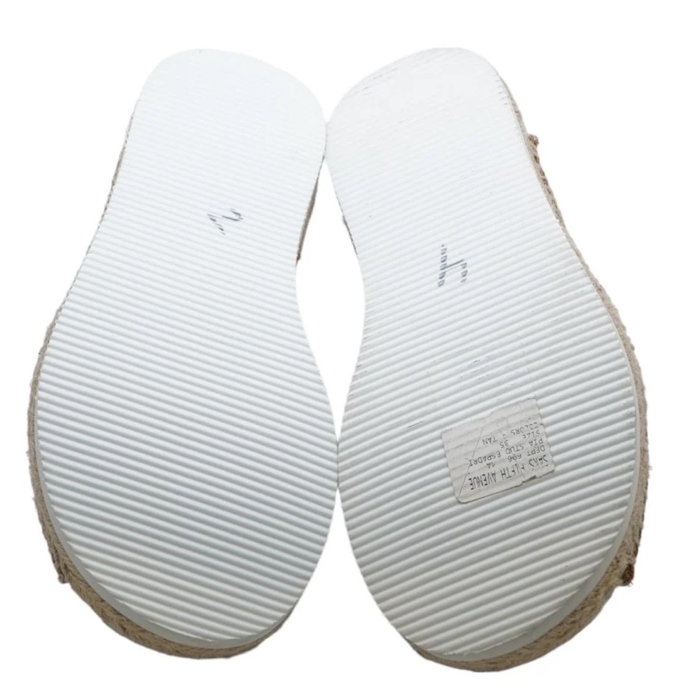 See By Chloé Pia Studded Crisscross Leather Espadrille Slides in Tan - Picture 8 of 10